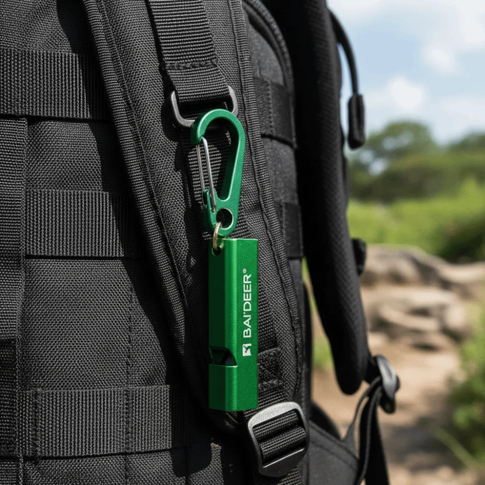Double Pipe With Lanyard Aluminum Alloy Whistle Portable Metal Whistle Double-tube Whistle Loud High Decibel Whistle Hiking