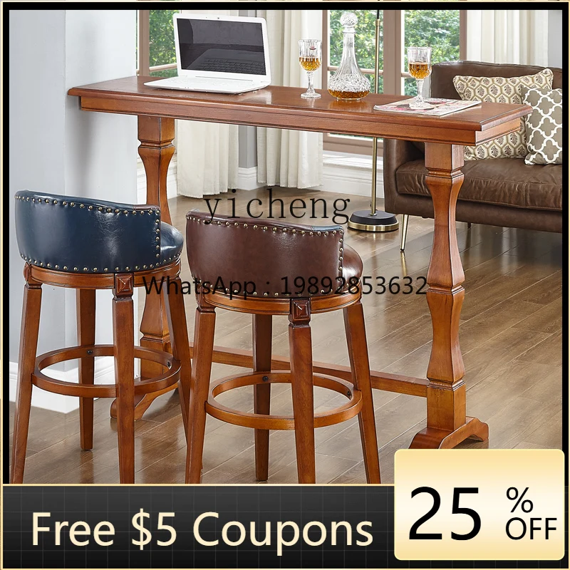 

5CJ solid wood bar counter household high table living room partition bar table bar counter balcony strip