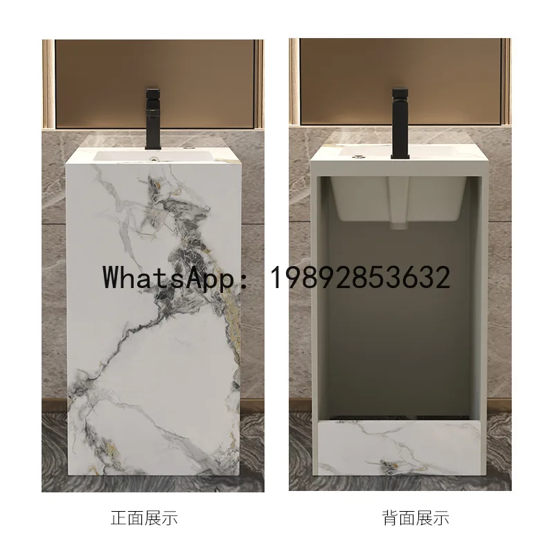 a-15 rock slab column basin seamless connection ceramic basin outdoor courtyard wash basin