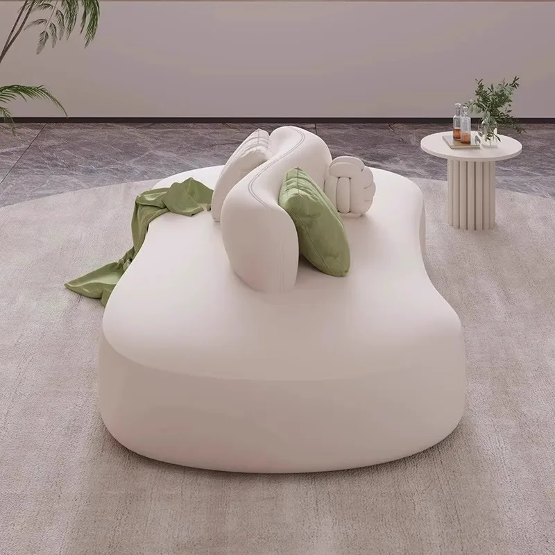 Designer Minimalist Living Room Sofa Foam Sponge Organizer Cream Clouds Couch Small Family Customized Canape Salon Furniture image 2