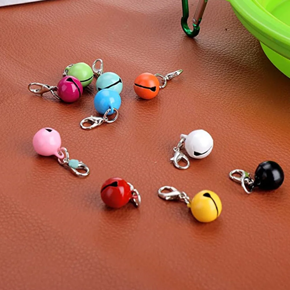 

10 Pcs Pet Collar Bells Metal Dog Cat Accessories Crafted Round Bell Bright Color Easy Hanging Multi Function
