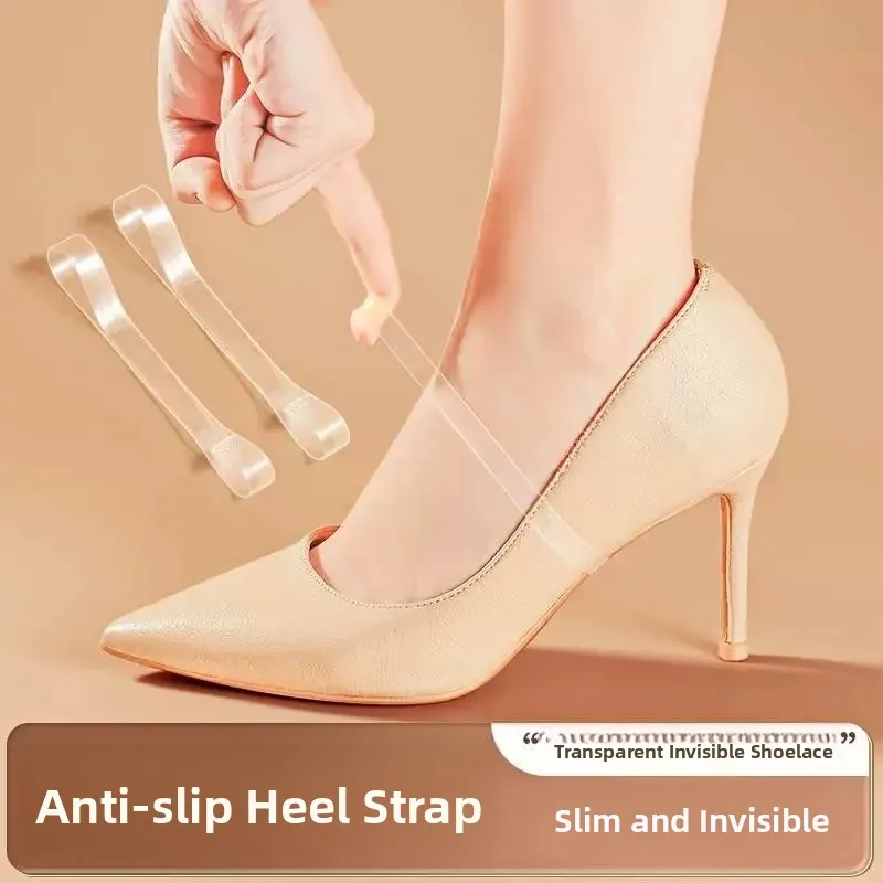 Adjustable Transparent Invisible Anti-Loss Shoelaces for Women Flat Bottom High Heels Non-Slip Easy to Wear Autumn Season