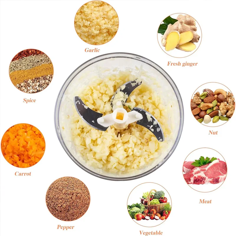 500/900 مللي أداة تقطيع الطعام الروتاري اثارة الثوم البرفازات المفرومة الخضروات البصل متعددة الوظائف القاطع أدوات المطبخ الطبخ #4