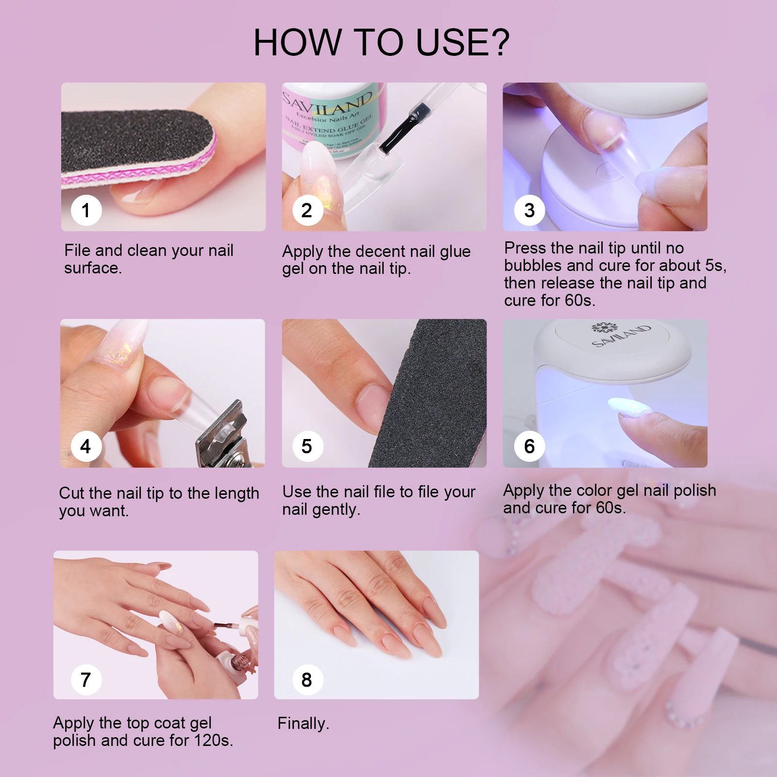 Saviland Mini lampada per unghie UV/LED da 16 W, lampada polimerizzante per smalto gel portatile ad asciugatura rapida per principianti fai da te