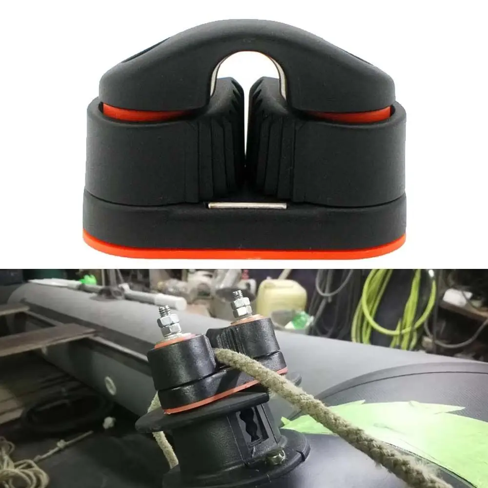1pc Universal Ball Bearings Nylon Rope Clamp Kayak Marine Hardware Fast Entry Cam Cleat with Leading Rings Boat Cleats