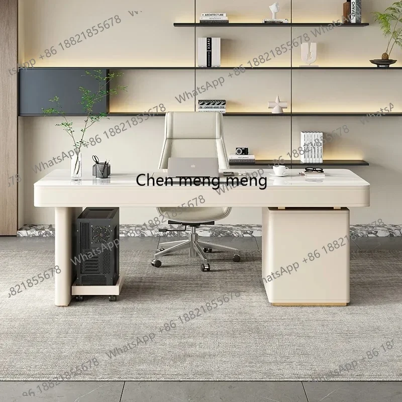 

F150 Modern Study Computer Desk Nordic Organizer Office Furniture Luxury Rock Board Office Desks with Drawer Storage Standing Ta