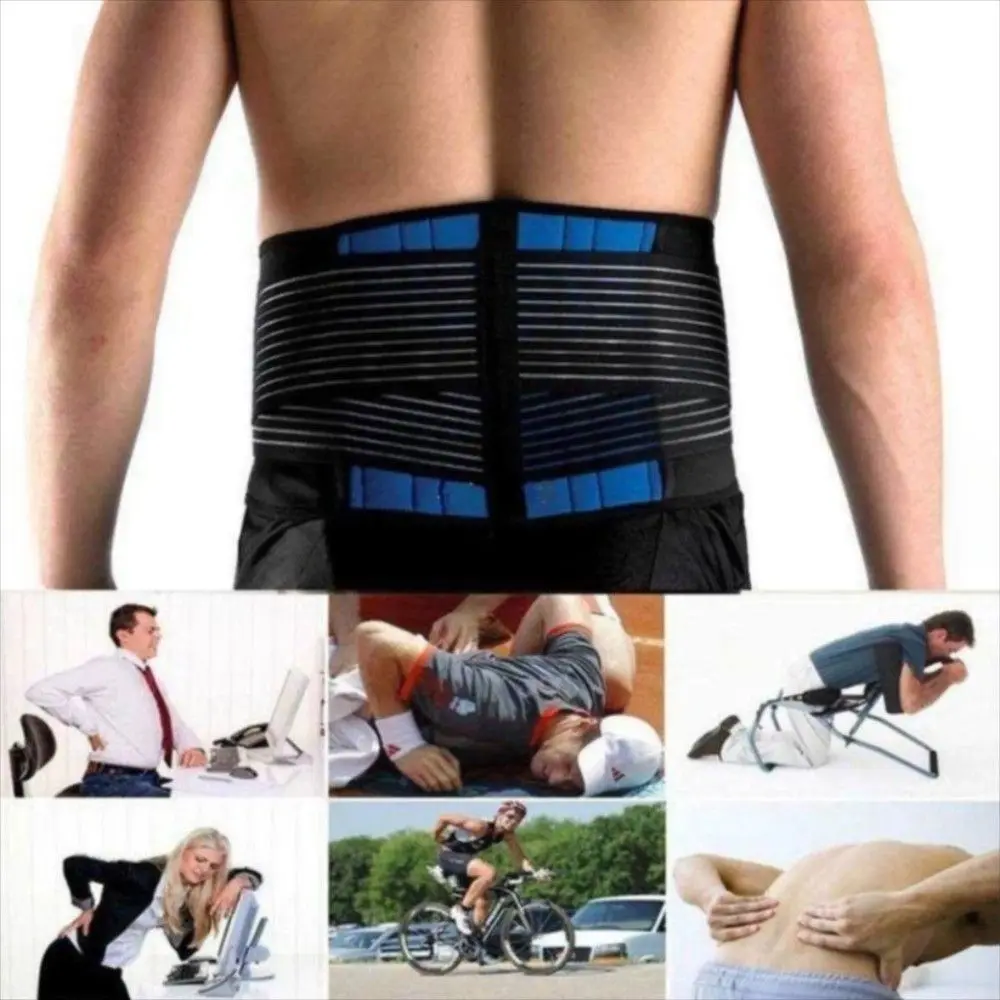 

Поясничный поддерживающий пояс с двойной вытягивающей спинкой, регулируемый противоскользящий ортопедический корсет для талии, безопасный бандаж для тренажера для бодибилдинга