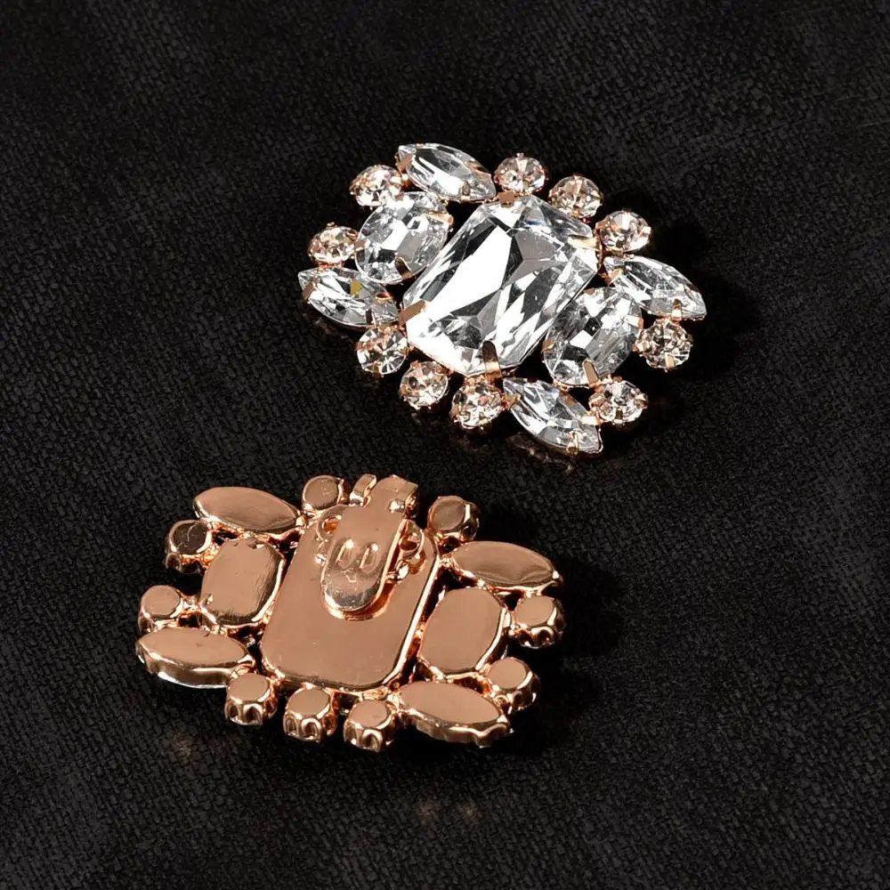 Bride High Heel Shiny Clips Shoe Decorations Clip Charm Buckle Square Clamp