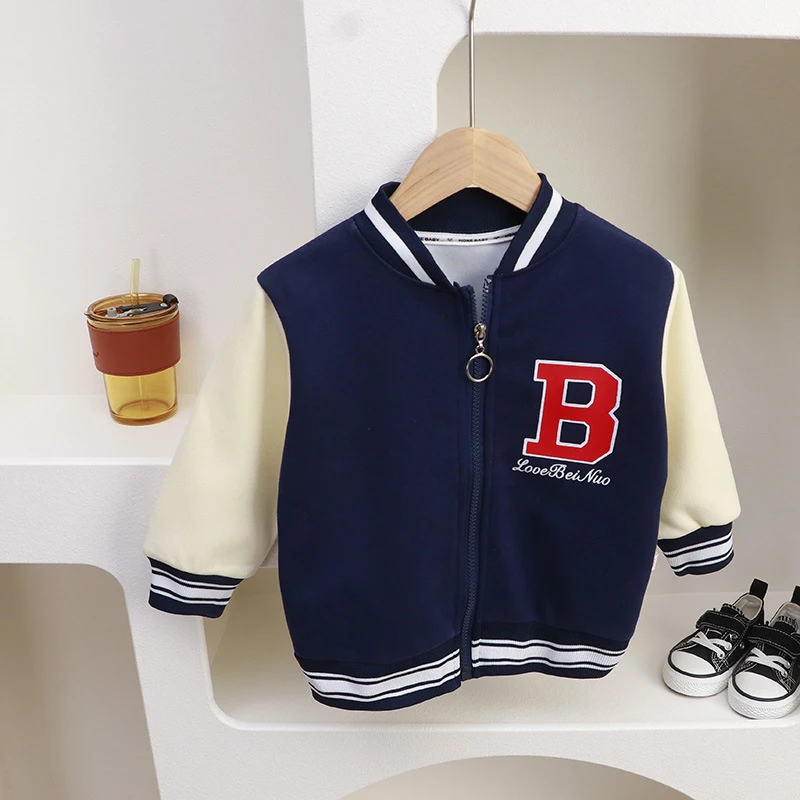 2-10Years Kids Boys Baseball Uniform Jackets Girls Coat Children Spring Autumn Casual Loose Long Sleeve Zipper Jackets Outerwear