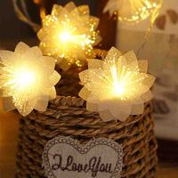 LED Flower String Light Living Bedroom Garden Battery Powered Fairy Garland Lights Wedding New Year Party Christmas Decoration