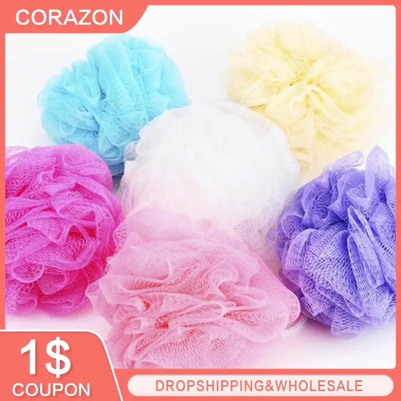 10/2Pcs Loofah Bath Ball Mesh Sponge Milk Shower Accessories Bathroom Supplies Bath Flower Super Soft Body Cleaning Mesh Brush