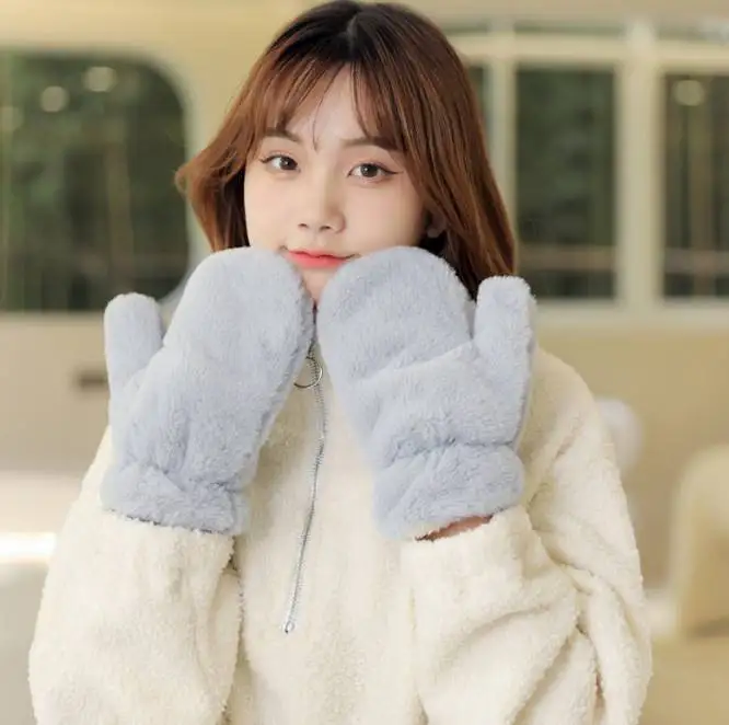 White Fuzzy Fingerless Gloves - Warm, Soft, and High-Style, Perfect for Hand Protection in Autumn and Winter