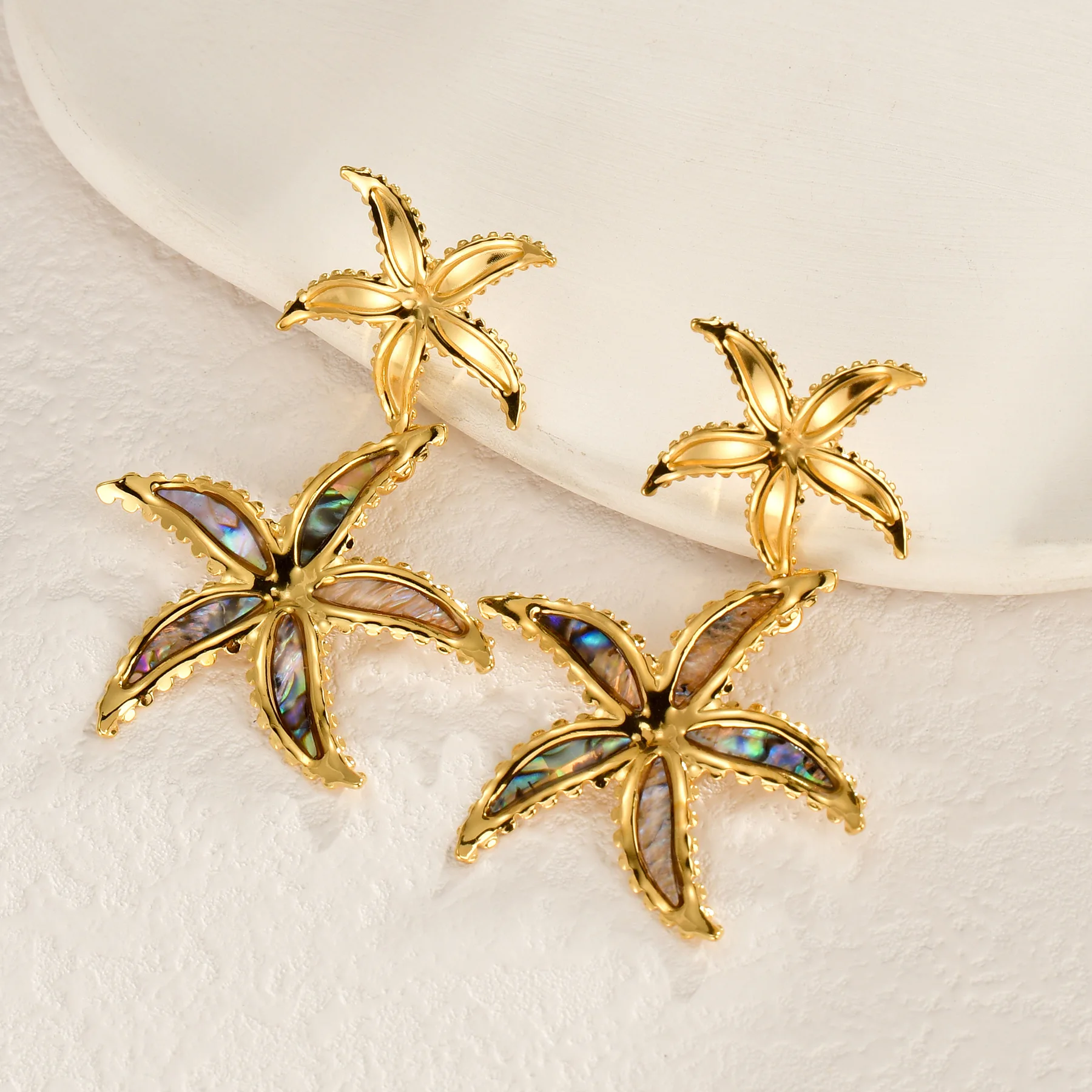 Summer Sea Beach Style Starfish Ear Pendants Gold-plated Stainless Steel Earrings 2024New Fashion Hot Sellers Jewelry Women Gift