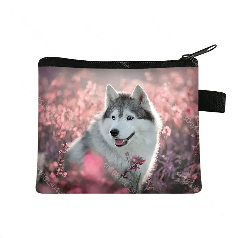 Lovely Husky Pattern Coin Purse 3D Cute Dogs Women Zipper Mini Wallet Female  Animal Credit Card Bag