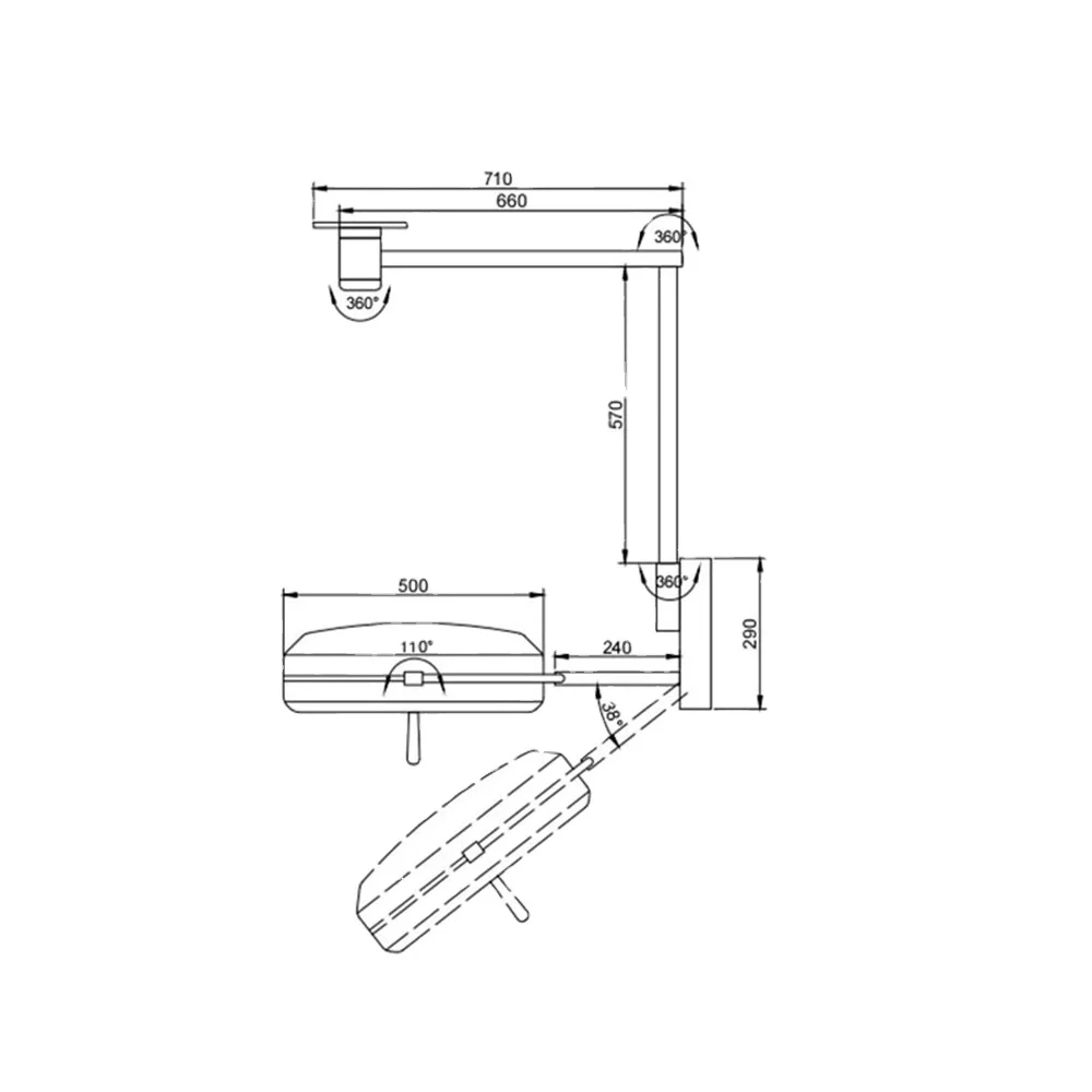 Medical apparatus Surgical hospital operating room Ceiling mounted lights Small LED surgical lighting