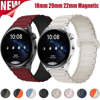 22mm 20mm Magnetic Band For Samsung Galaxy Watch 7 6 5 4 3 Silicone Loop Strap For Huawei Watch GT5/4/3Pro 46mm Ultimate Correa