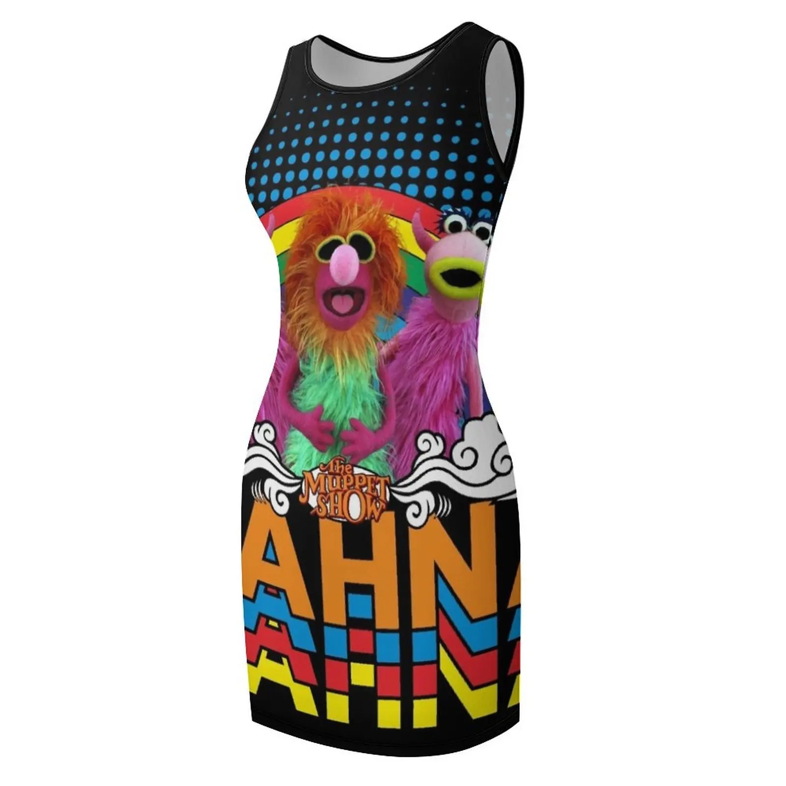 Mahna Mahna Rainbow divertido vestido veraniego sin mangas sexy vestidos cortos daring ropa de playa vestido de noche para mujer 2025
