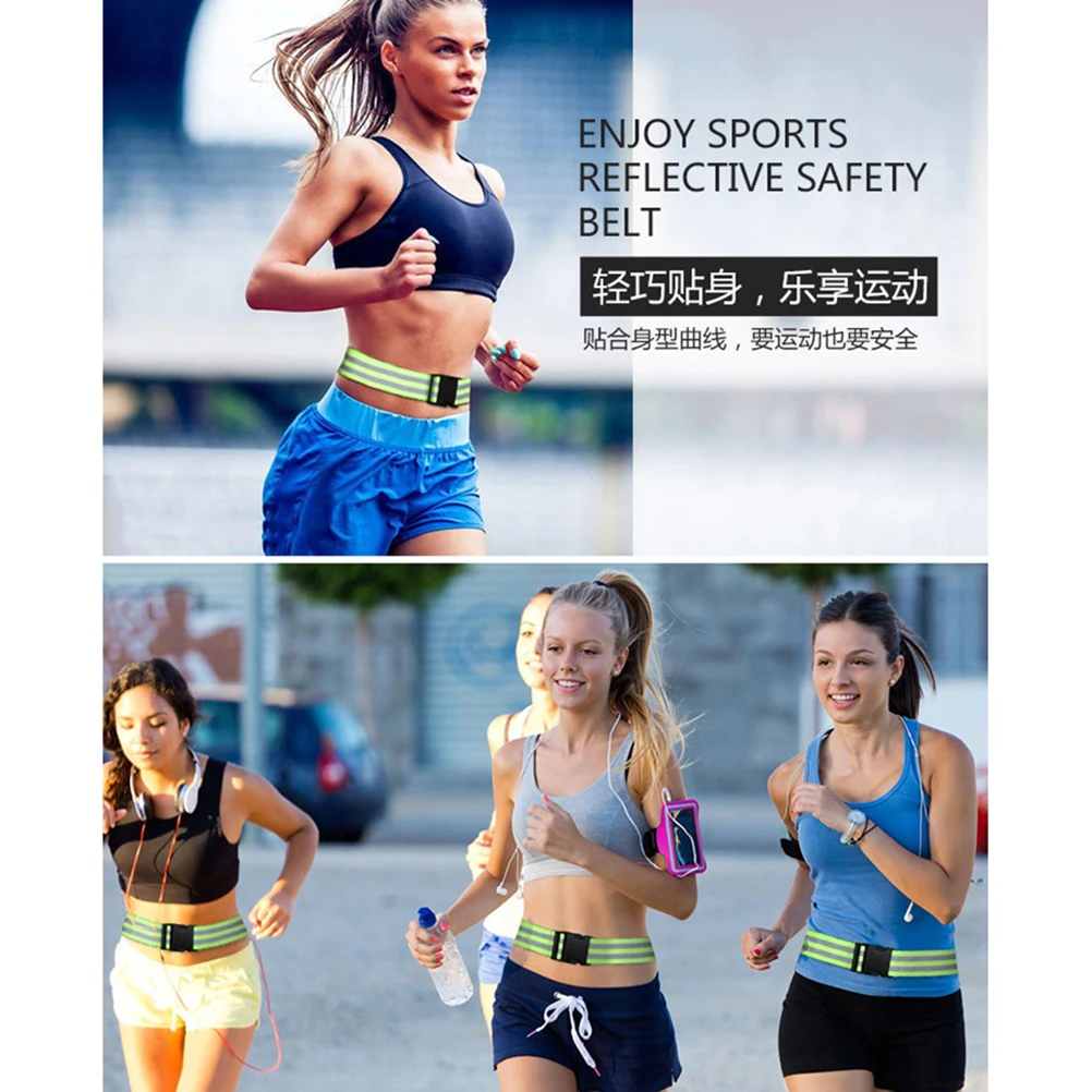 Reflective Band For Running High Visible Night Safety Gear For Arm Wrist Waist Ankle Adjustable Elastic Safety Reflective Belt