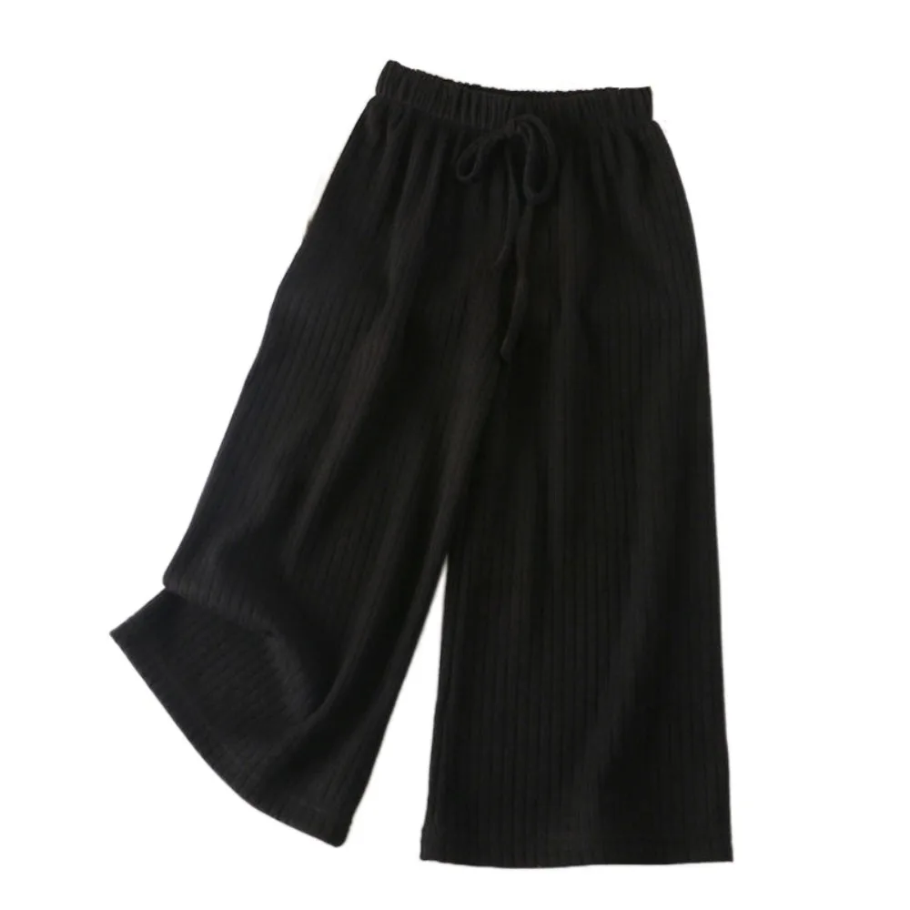 

Comfortable Loose Girl Straight Leg Pants Drawstring High Waist Teens Casual Pants Elastic Trousers Children Wide Leg Pants Teen