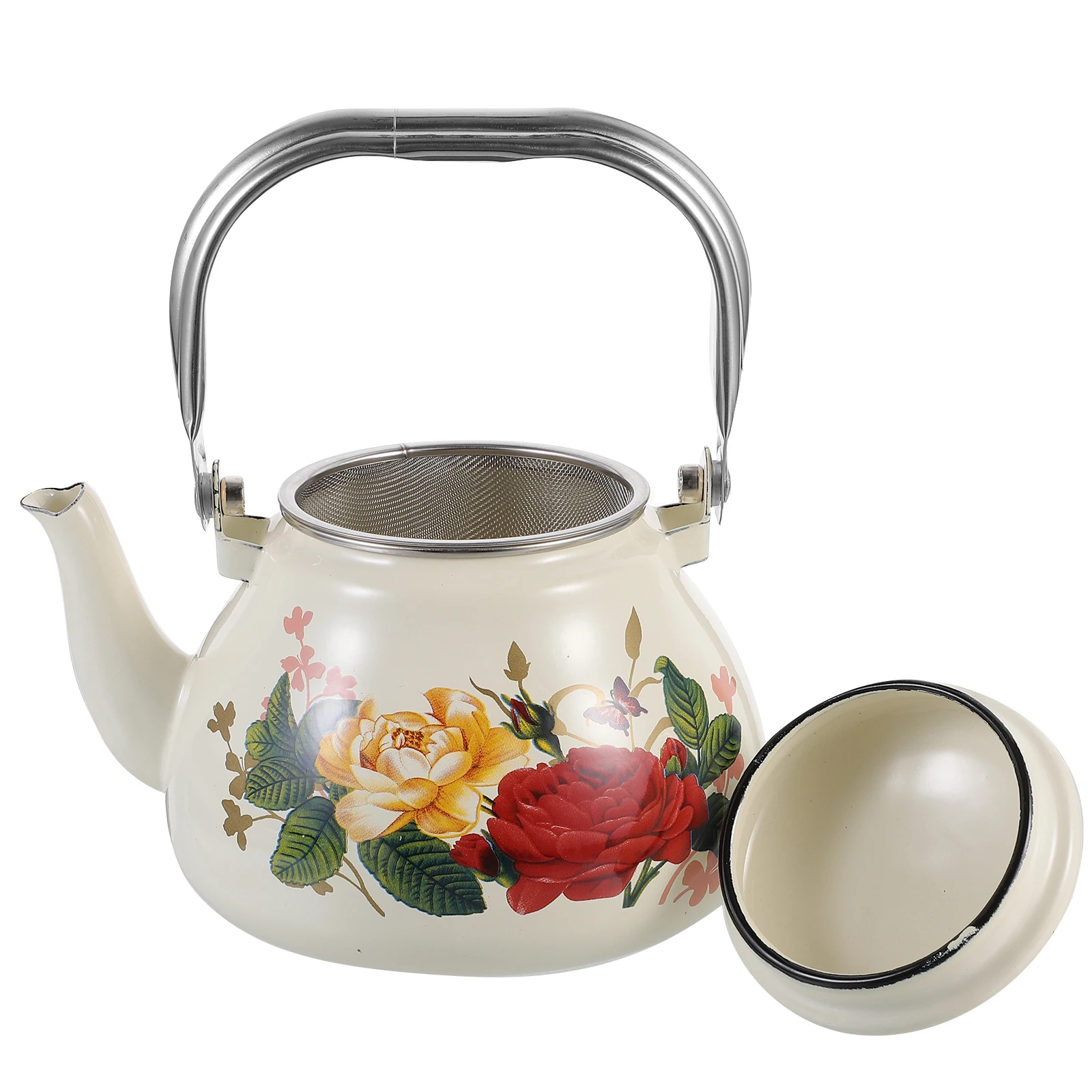 

Tea Kettle Floral Vintage Stovetop Kettle Heat Resistant For Induction Gas Kitchen Tea Pot Stove Kitchen Bar Use