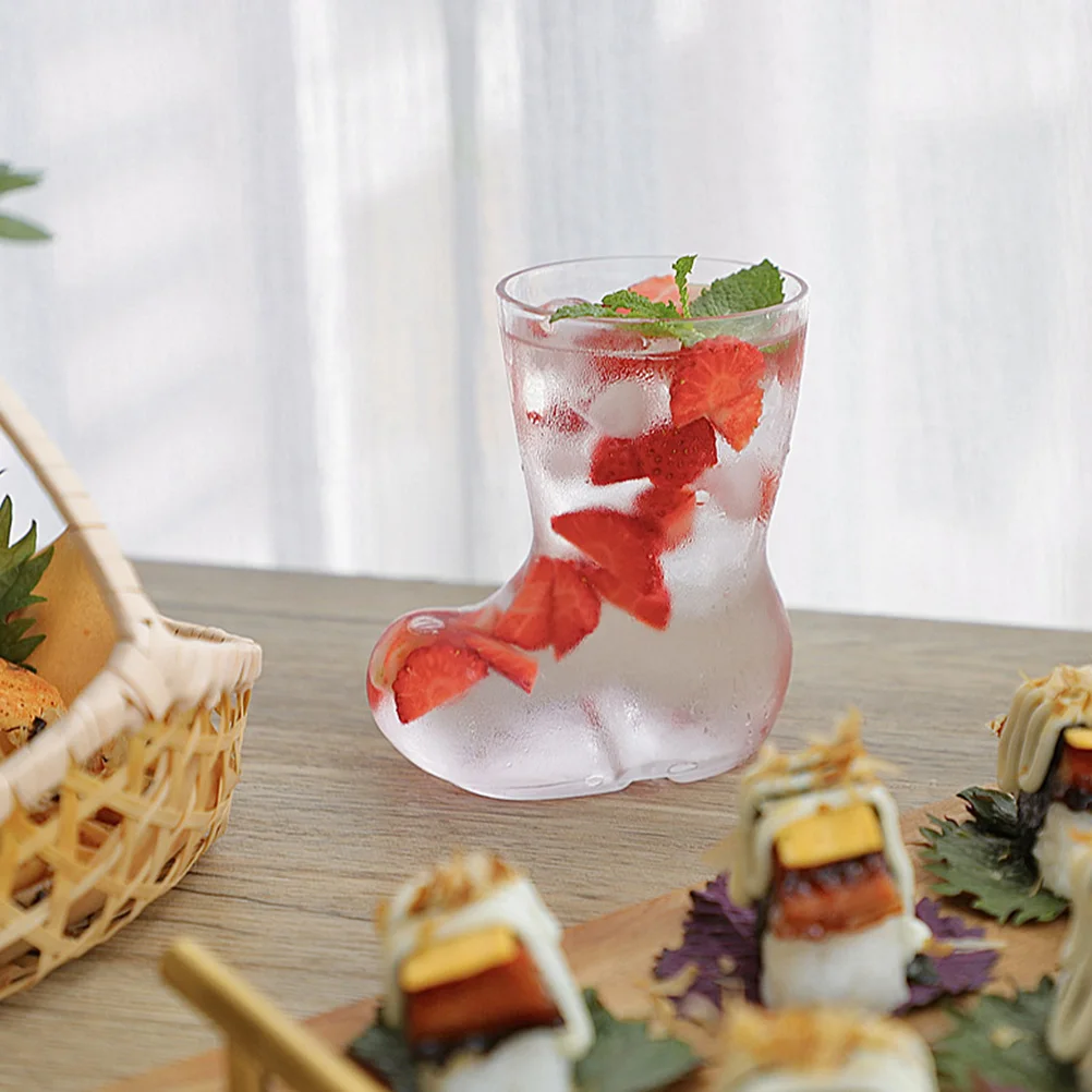 

Large Boot Shape Glass Cup Beer Glass Cup for Parties Cafes Restaurants Cold Drinks Fruit Juice Ice Cream Beer Container Stylish