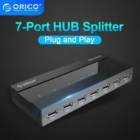 ORICO USB HUB Splitter 7-port USB 2.0 HUB Hub OTG Adaptador with External Power Supply Suitable for Desktop PC Laptop Computers