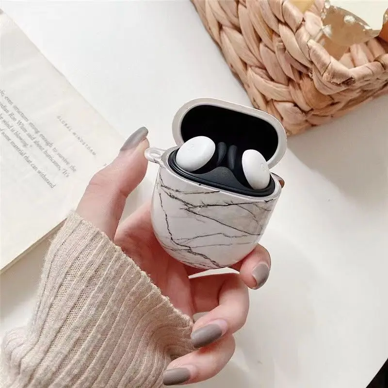 Creatività custodia protettiva per cuffie senza fili per PC rigido con motivo in marmo/fiore/leopardo per Google Pixel Buds 2