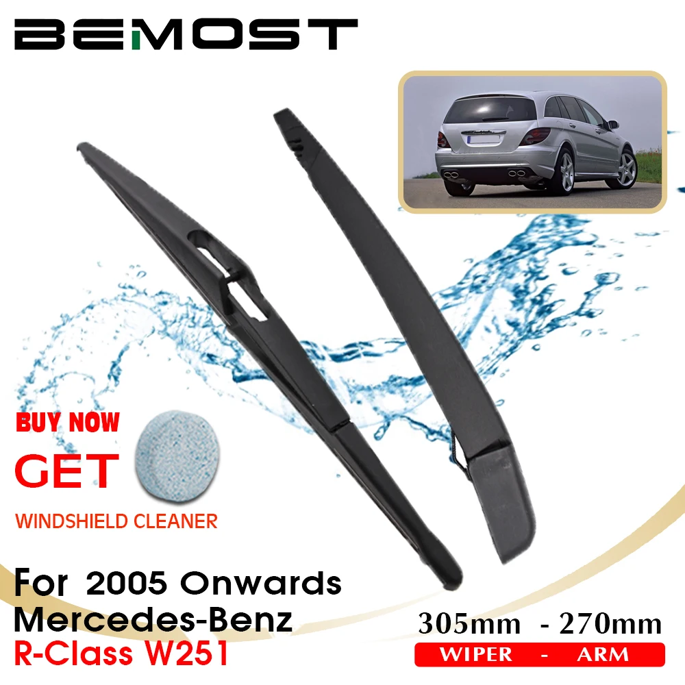 Car Rear Windscreen Windshield Wiper Arm Blade Natural Rubber For Mercedes Benz R-Class W251 305MM Year From 2005 To 2018