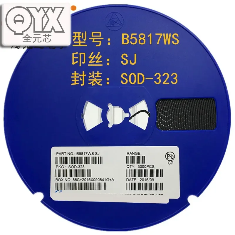 10PCS/LOT B5817WS silkscreen SJ SOD-323 1A 40V 0805 Chip diodes Schottky diodes 1N5817WS