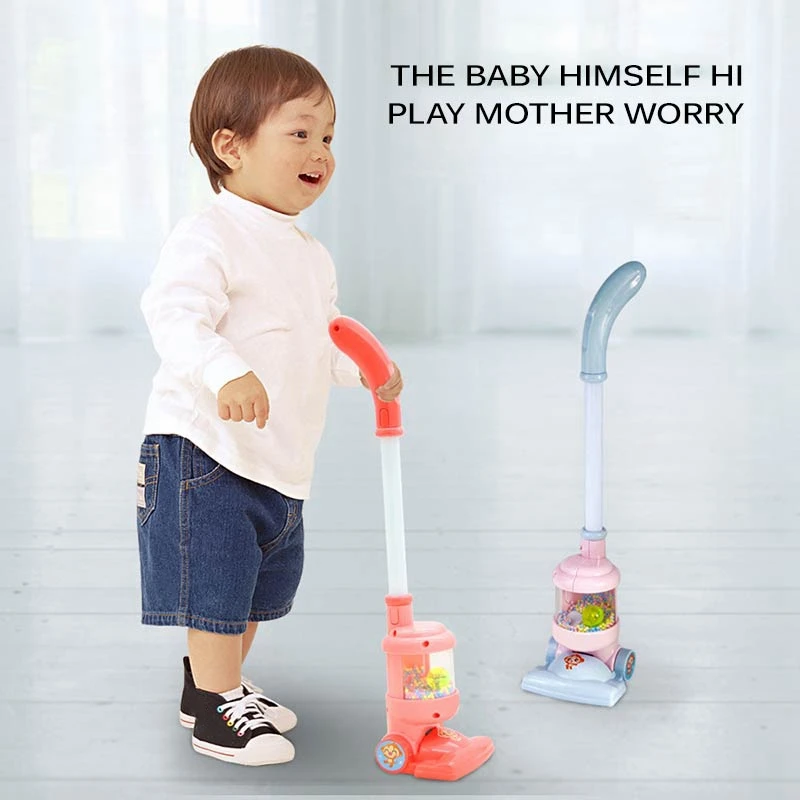 Children Electric Vacuum Cleaner Toy Simulation Vacuum Catcher Kids Pretend Cleaning Educational Toy Mini Vacuum, Blue