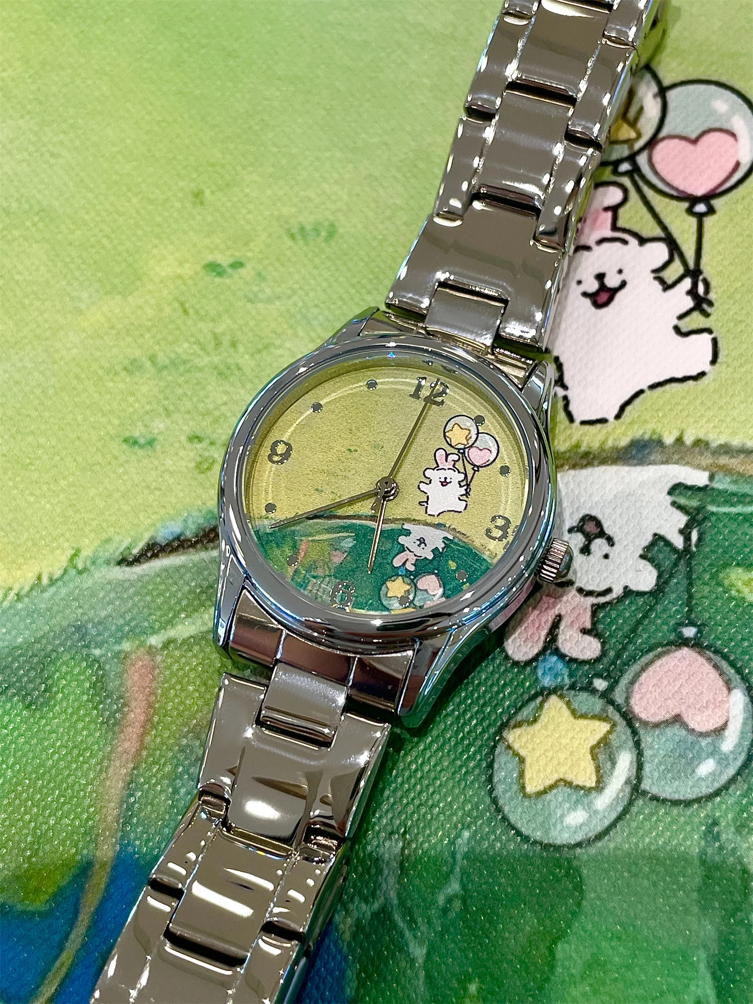 Cute Happy Puppy Watch Female Niche Art High Value Mechanical Women Light Luxury Girls 2025 Student Women's New Model