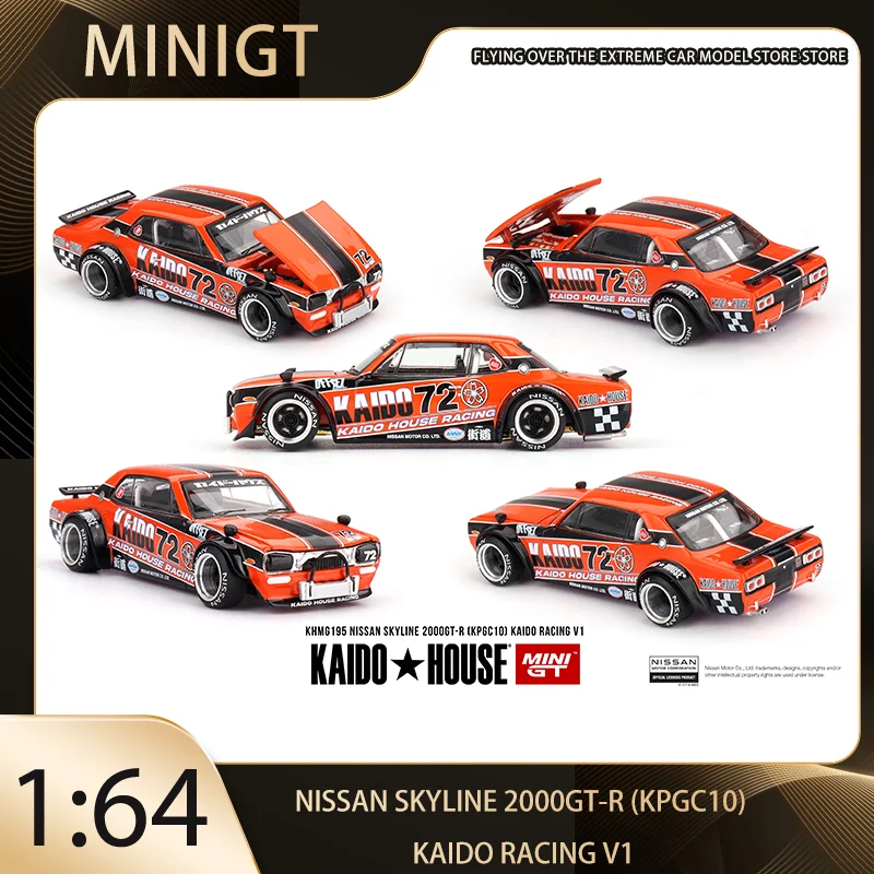 

Kaido House + MINIGT 1:64 Nissan Skyline 2000GT-R (KPGC10) Kaido Racing V1 Premium Diecast Vehicle Model Toys Collectible