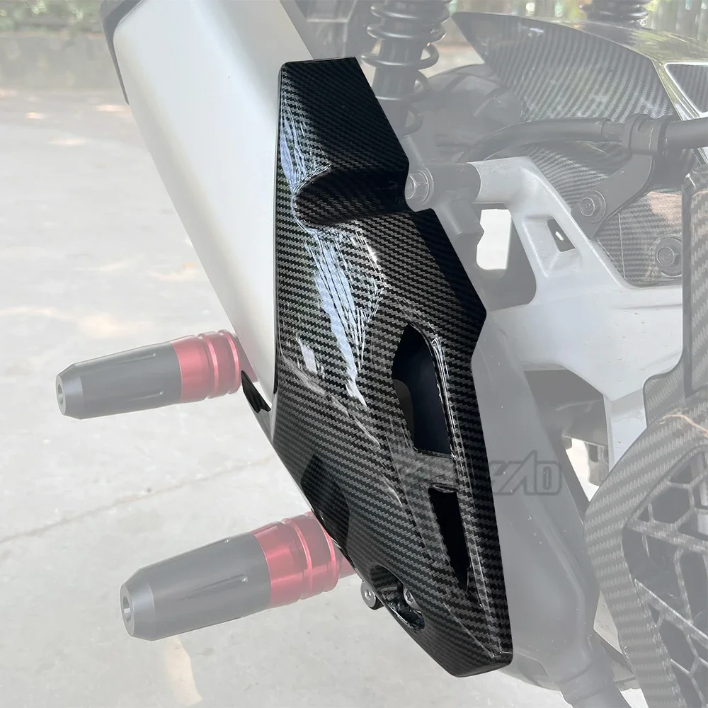 For HONDA ADV150 2019-2022 Motorcycle Exhaust Pipe Cover Guard Decorate ABS Plastic Accessories Carbon Design