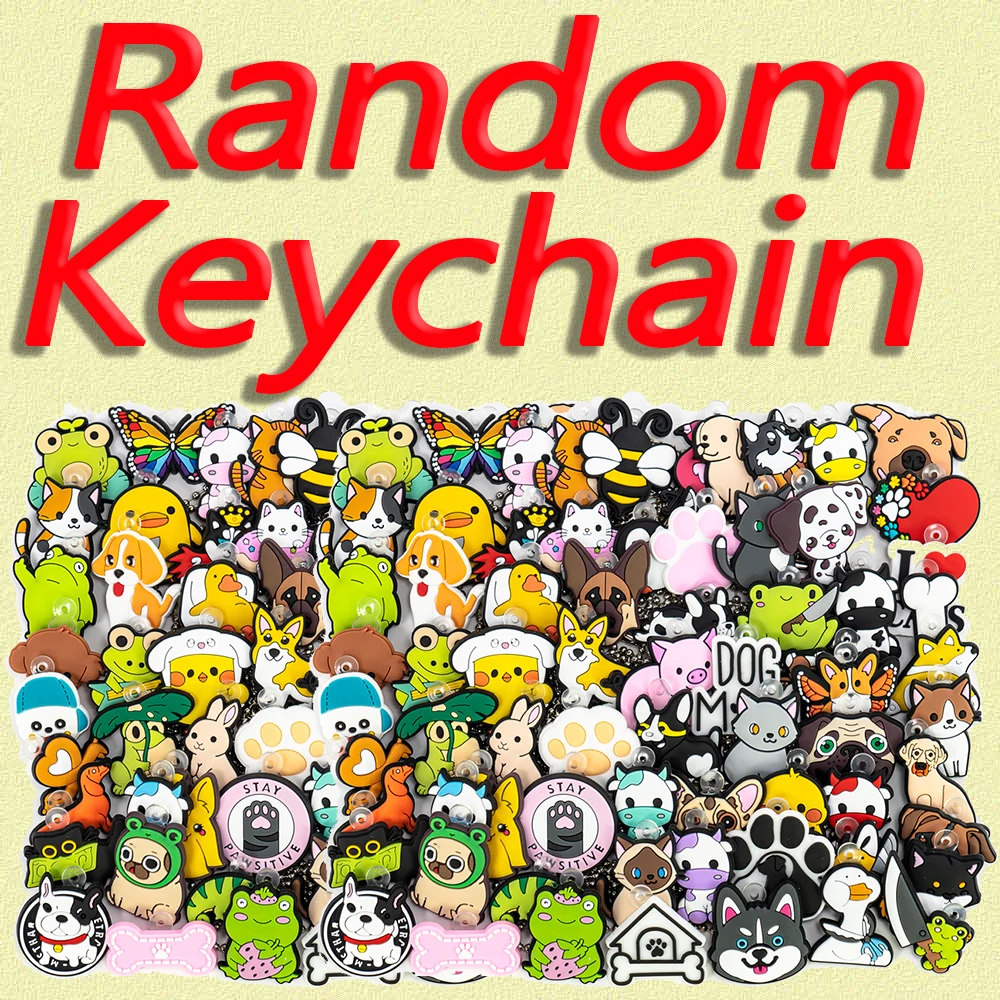 10/20/50/100PCS PVC Random Keychain Cute Aniaml Keyring Key Cartoon Bag Key Chain For Man Handbag Accessory for Kids Gift