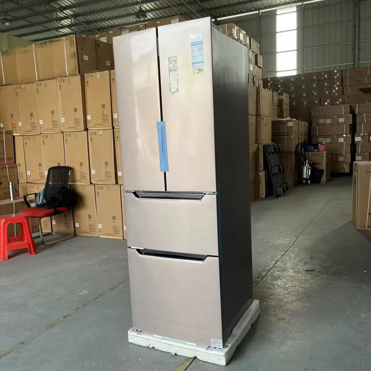 Refrigerador inversor de estilo francés de doble puerta de gran capacidad D 325L con refrigeración con función de agua potable