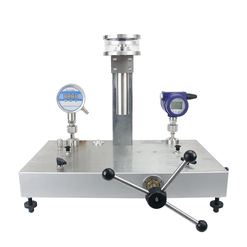 Gas piston pressure gauge deadweight tester calibration