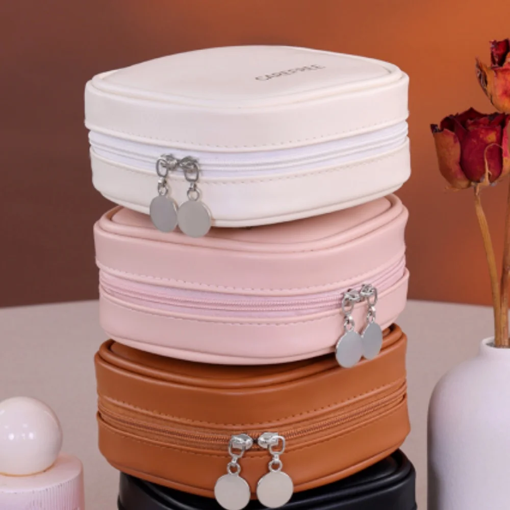 Draagbare sieradendoos met tas met trekkoord Reisketting Armband Oorbellen Ring Opbergzakjes Pu lederen sieraden organisator tas