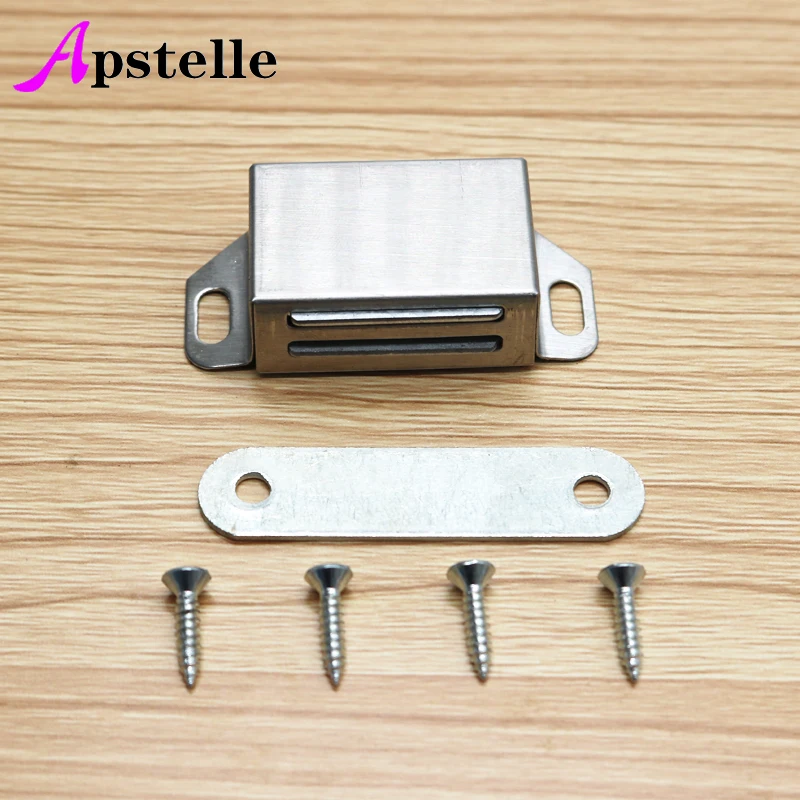 Apstelle Stainless Steel Magnetic Door Catch, Heavy Duty Magnet Latch Cabinet Catches for Cabinets Shutter Closet Furniture Door