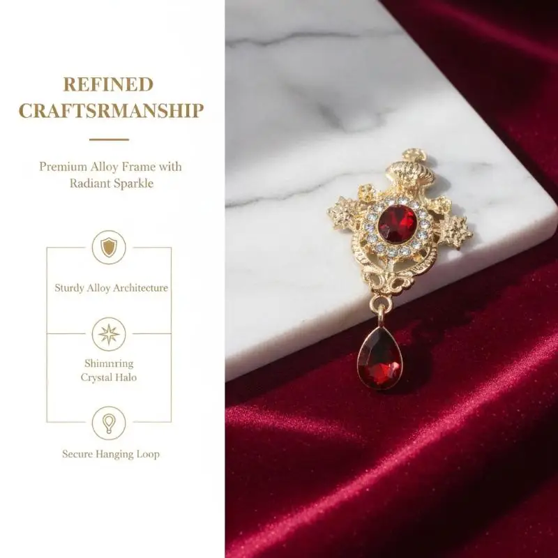 Drop Shape Acrylic Pendant For Needlework Rhinestone Button Headwear Apparel Jewelry Accessories Diy Flat Brooch