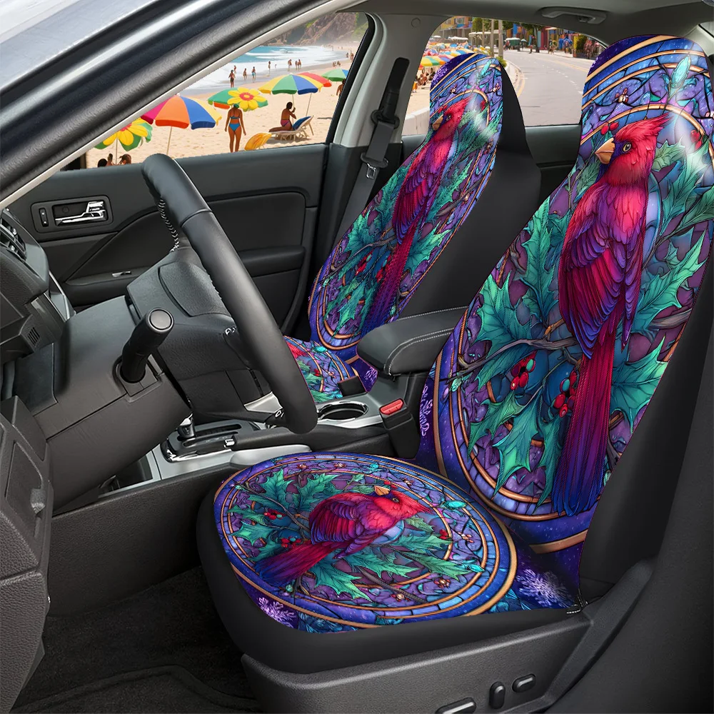 2-5 Seat Set Car Seat Covers Premium Fit Elegant Bird Print With Glass Window Protection For Truck SUV Off-road Sedan Perfect H