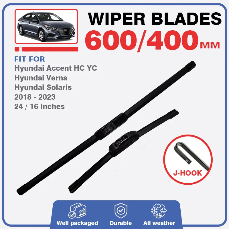 Front Wiper Blades For Hyundai Accent MK5 HC YC 2018 - 2023 Verna Solaris Windshield Windscreen Accessories 2019 2020 2021 2022