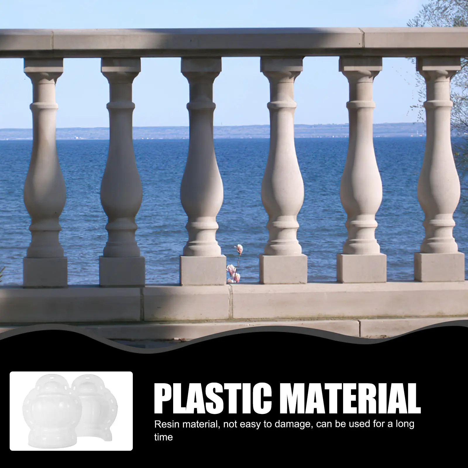 Plastic Roman Column Mold for DIY Concrete Balustrade Decor Garden Pathway Fence Edging Landscaping Smooth Ball Shaped Cement