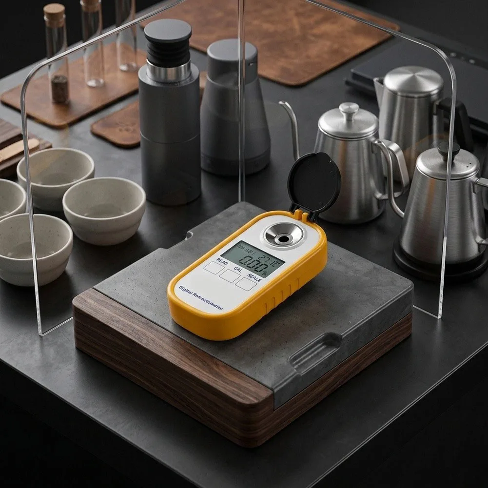 DR701 Digital Refractometer for Coffee Sweetness Testing Beverage Concentration Meter Portable with Lanyard Hole and LCD Screen