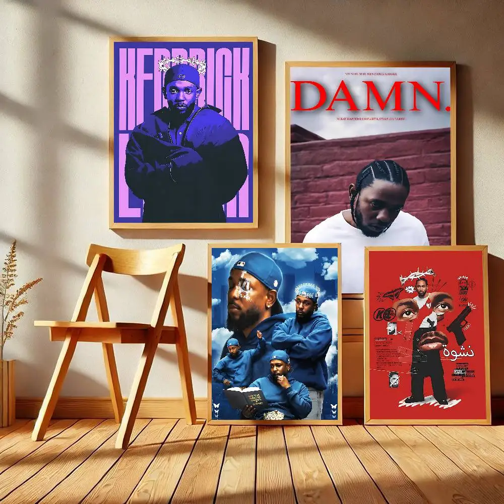 Popular Singer Rapper K-Kendrick Lamar Classic Vintage Posters Whitepaper Prints Posters Artwork Kawaii Room Decor