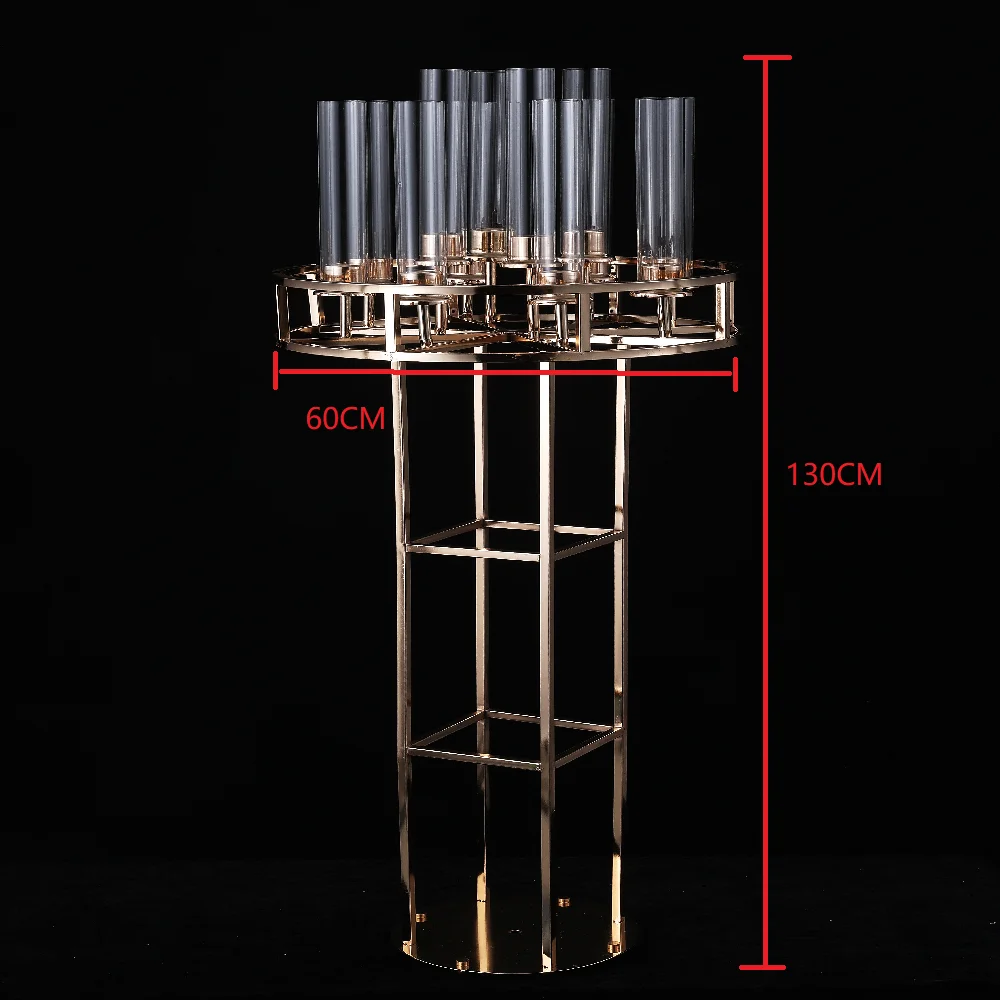 5/10PCS Metal Candelabra Candle Holder Gold Stand Road Lead Wedding Centerpiece Flower Rack For Eventor Center Table Decoration