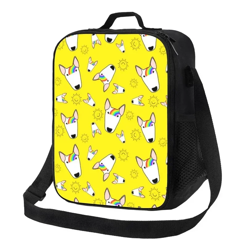 

Rainbow Bullies Funny Bull Terrier Insulated Lunch Tote Bag for Dog Resuable Thermal Cooler Food Bento Box Work School Travel