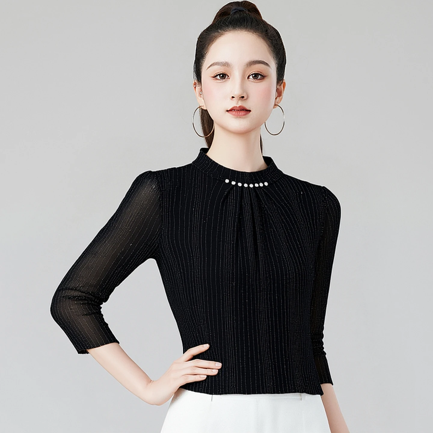 

2025 Women Modern Dance Practice Top Latin Dance Top National Standard Dance Chacha Rumba Ballroom Dance Clothes Wear DQL12140