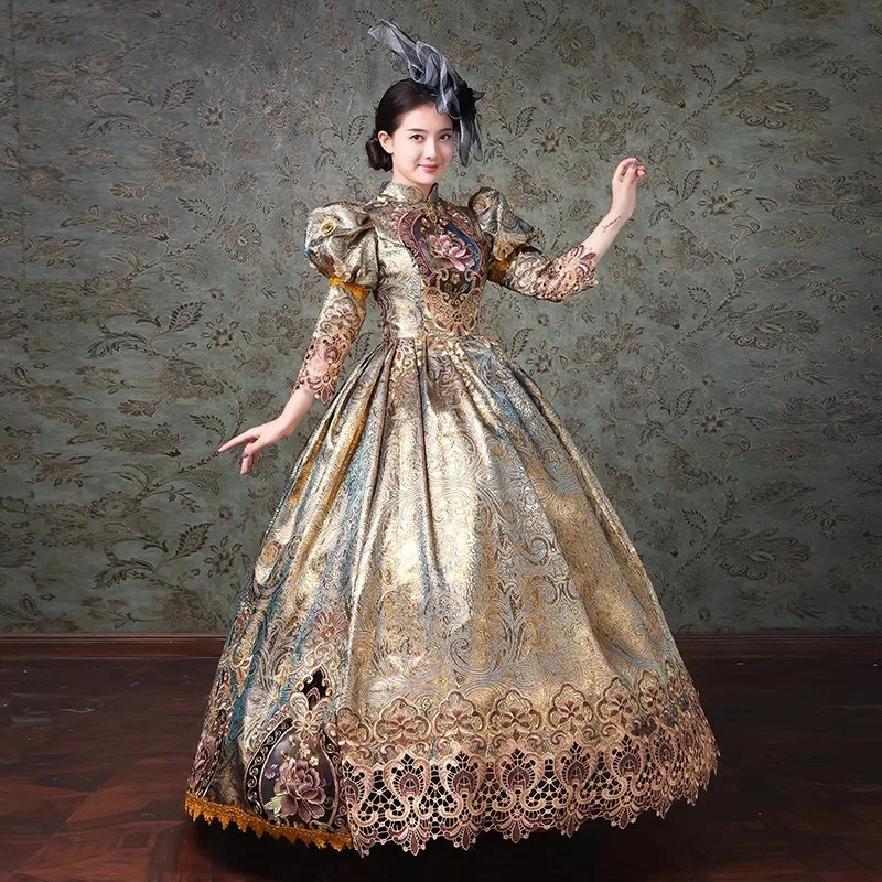 

European Classical European Court Style Stage Dress Performance Studio Photography Photo Adult Host Dress Vestidos De Festa Luxo