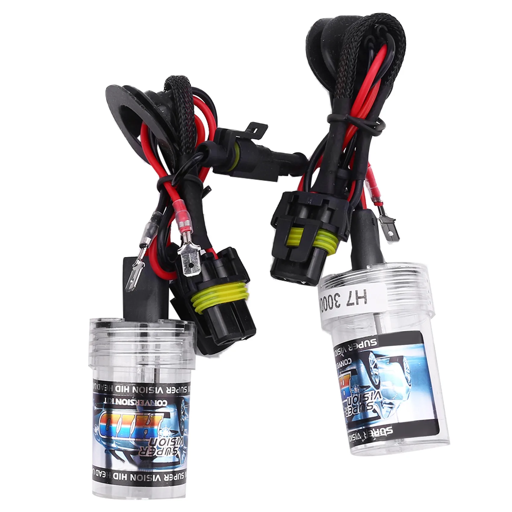 2Pcs Xenon Hid Headlight Hid Lamp Fog Light Car Bulbs All in One Mini Size Super Mini Xenon Light Set 3000K(H7)