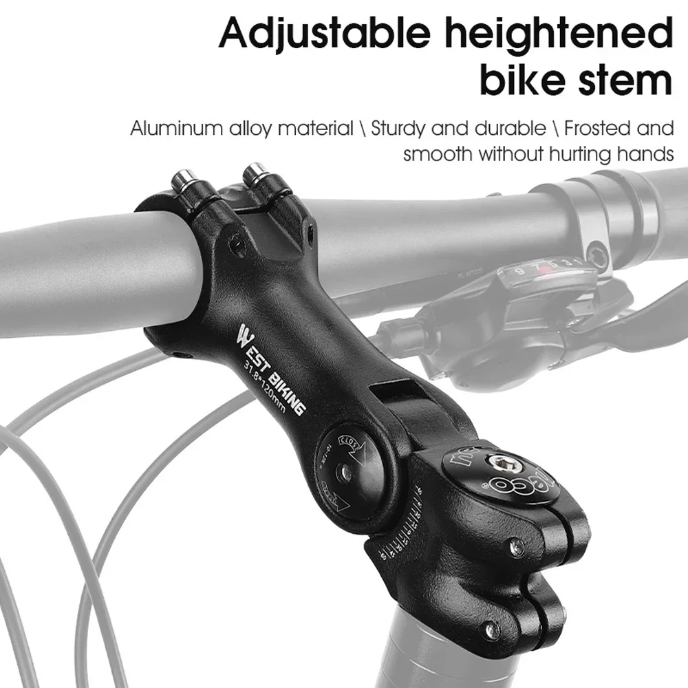 Adjustable Bicycle Handlebar Stem Variable 60 Degree Angle Aluminum Alloy Bike Handlebar Riser Road Bike Front Fork Stem Adapter